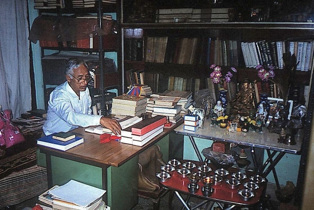 Dr. Tashigang in his personal library